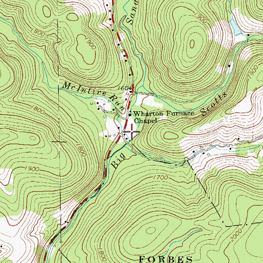 Topographic Map of McIntire Run, PA