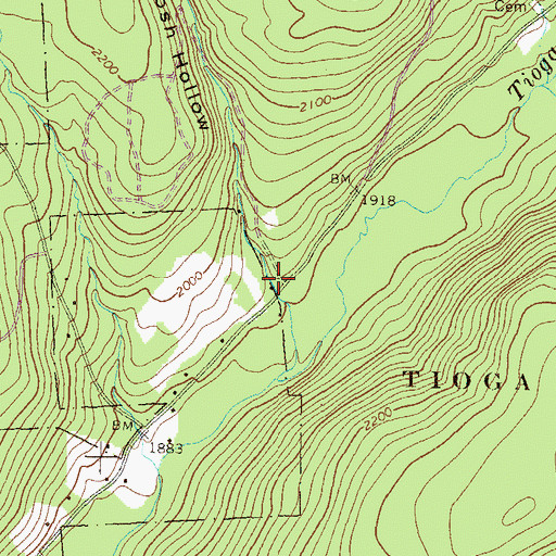Topographic Map of McIntosh Hollow, PA