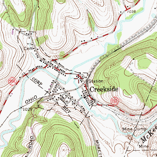 Topographic Map of McKee Run, PA