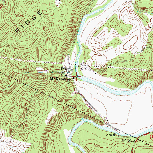 Topographic Map of McKendree Church, PA