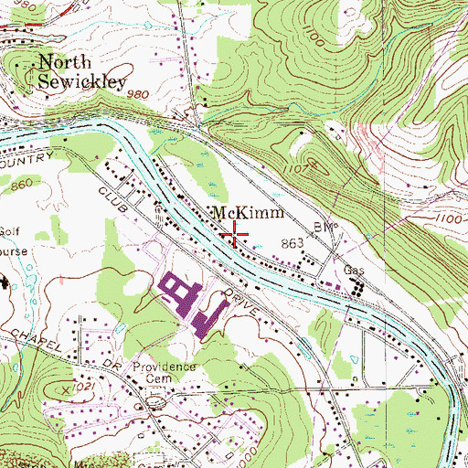 Topographic Map of McKimm, PA