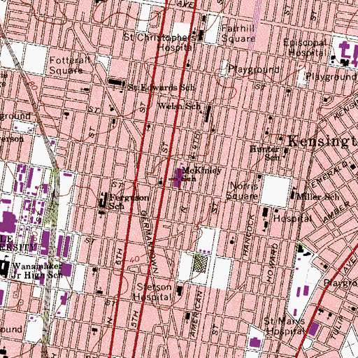 Topographic Map of McKinley School, PA