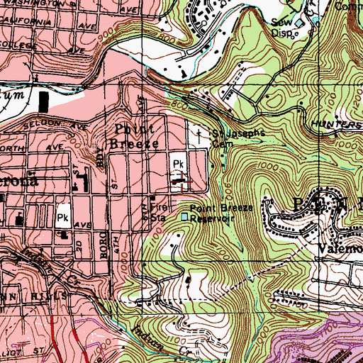 Topographic Map of McKinley School, PA