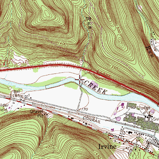 Topographic Map of McKinney Run, PA