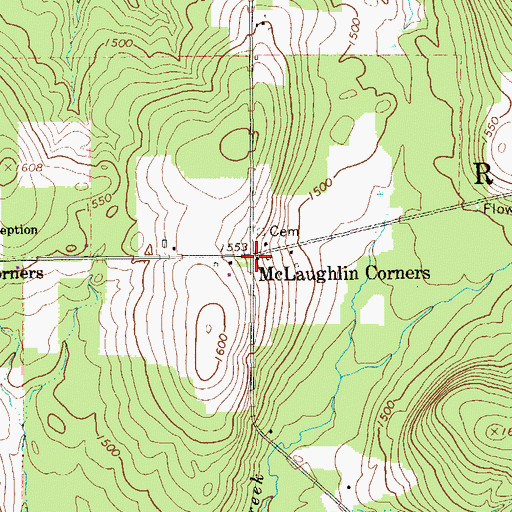 Topographic Map of McLaughlin Corners, PA