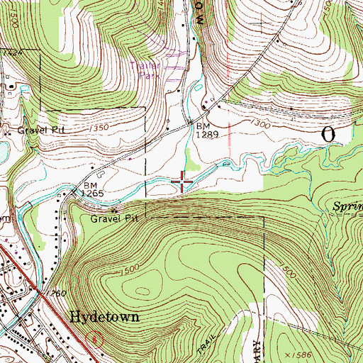 Topographic Map of McLaughlin Creek, PA