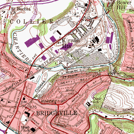Topographic Map of McLaughlin Run, PA