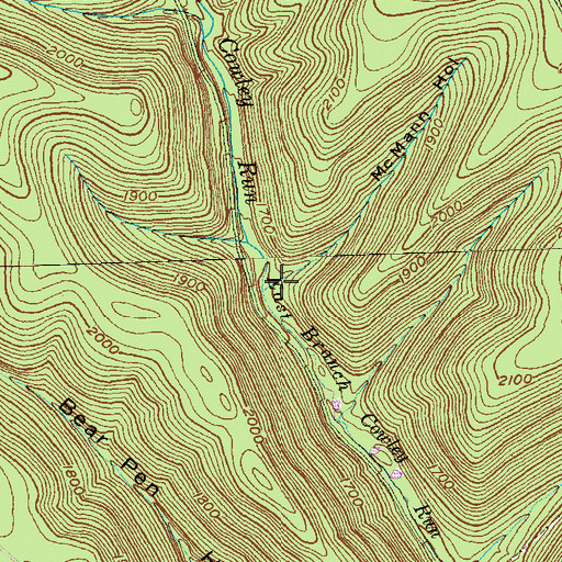Topographic Map of McMann Hollow, PA