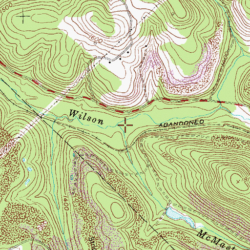 Topographic Map of McMasters Run, PA