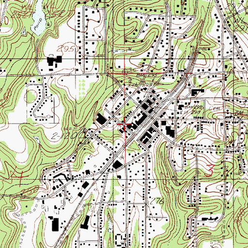 Topographic Map of Evergreen, AL