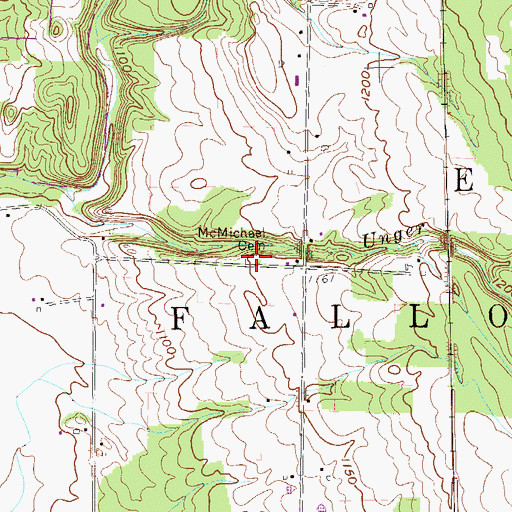 Topographic Map of McMichael Cemetery, PA