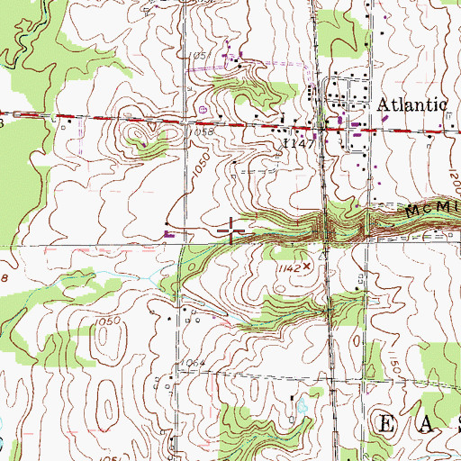 Topographic Map of McMillen Hollow, PA