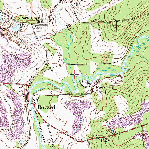 Topographic Map of McMurray Run, PA