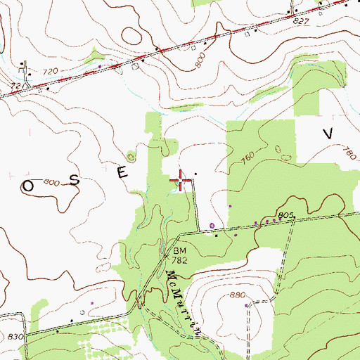 Topographic Map of McMurrin Run, PA
