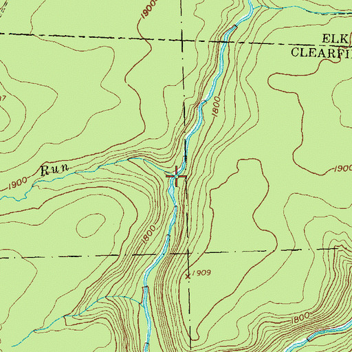 Topographic Map of McNerney Run, PA