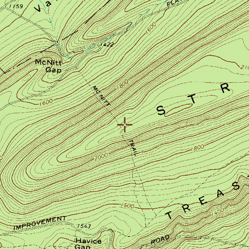 Topographic Map of McNitt Trail, PA