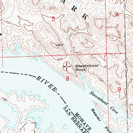 Topographic Map of Steamboat Rock, AZ