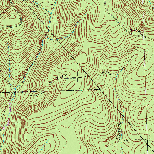 Topographic Map of McNuff Trail, PA