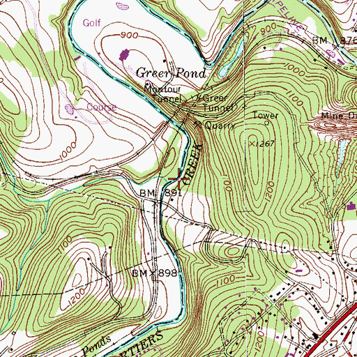 Topographic Map of McPherson Creek, PA