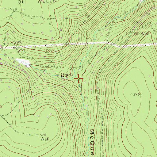 Topographic Map of McQuen Hollow, PA