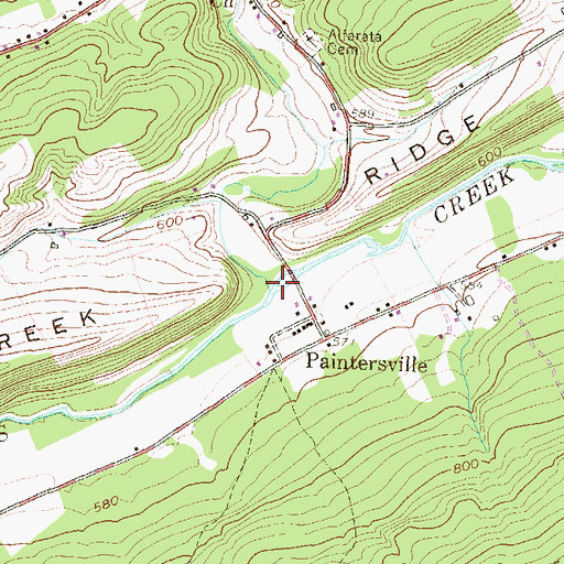 Topographic Map of Meadow Creek, PA