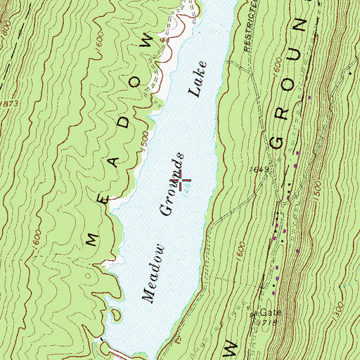 Topographic Map of Meadow Grounds Lake, PA