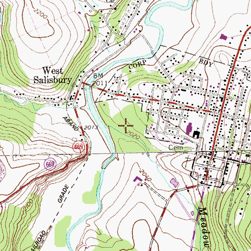 Topographic Map of Meadow Run, PA