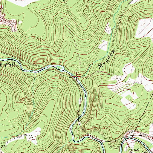 Topographic Map of Meadow Run, PA
