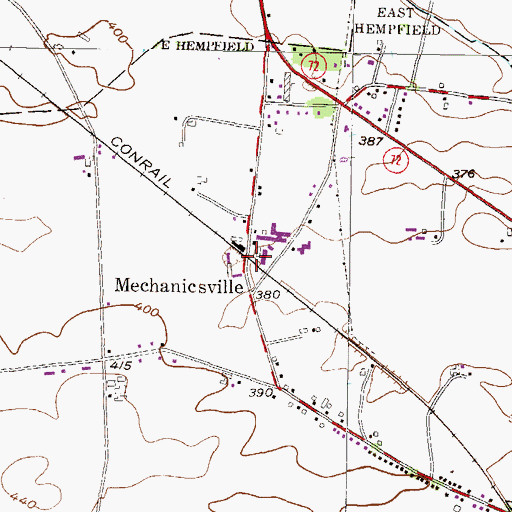 Topographic Map of Mechanicsville, PA