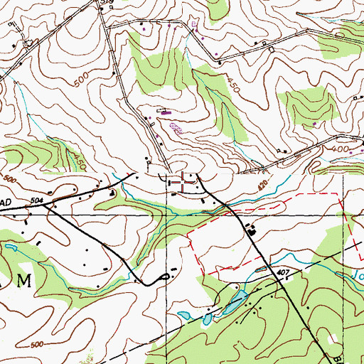 Topographic Map of Media Chapel, PA