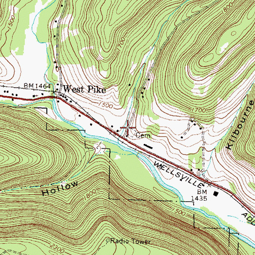 Topographic Map of Meeker Hollow, PA