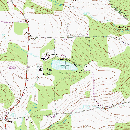 Topographic Map of Meeker Lake, PA