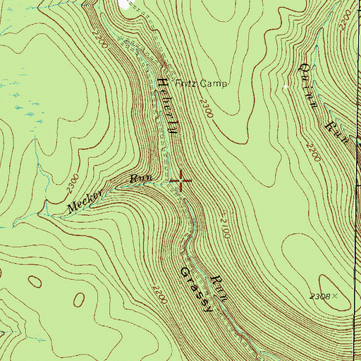 Topographic Map of Meeker Run, PA