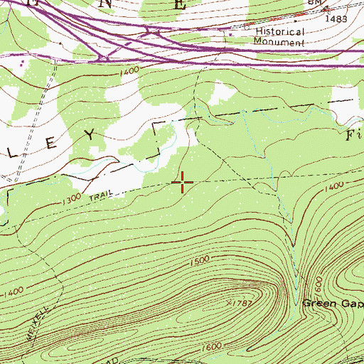 Topographic Map of Meixell Trail, PA