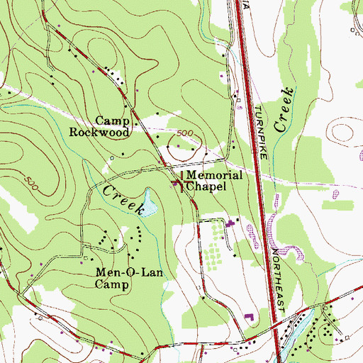 Topographic Map of Memorial Chapel, PA
