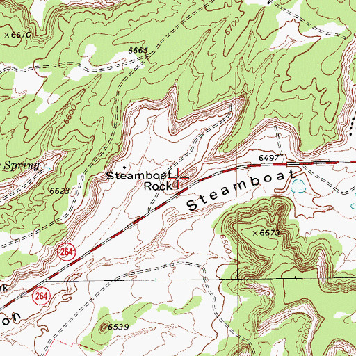 Topographic Map of Steamboat Rock, AZ