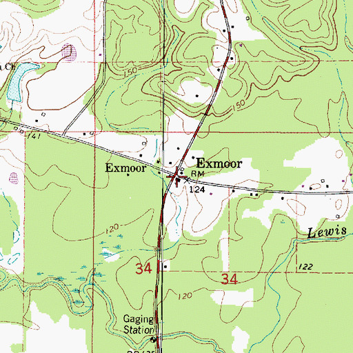 Topographic Map of Exmoor, AL