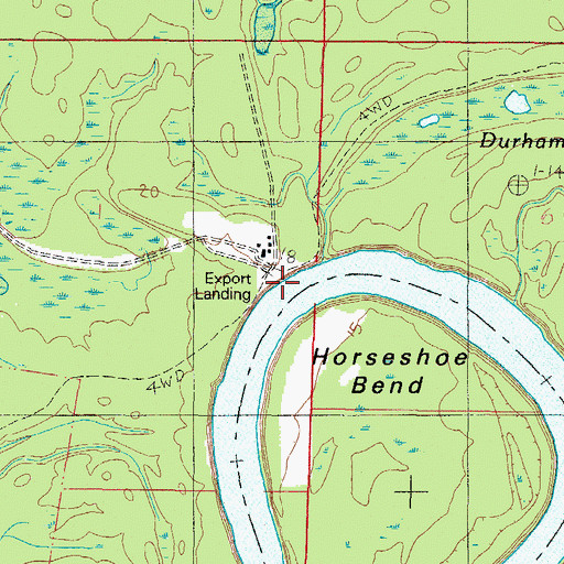 Topographic Map of Export Landing, AL
