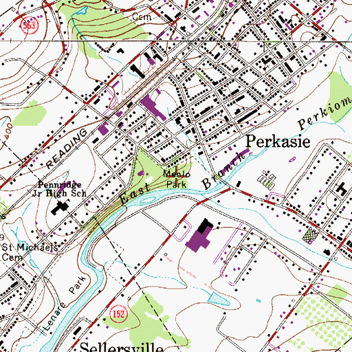 Topographic Map of Menlo Park, PA