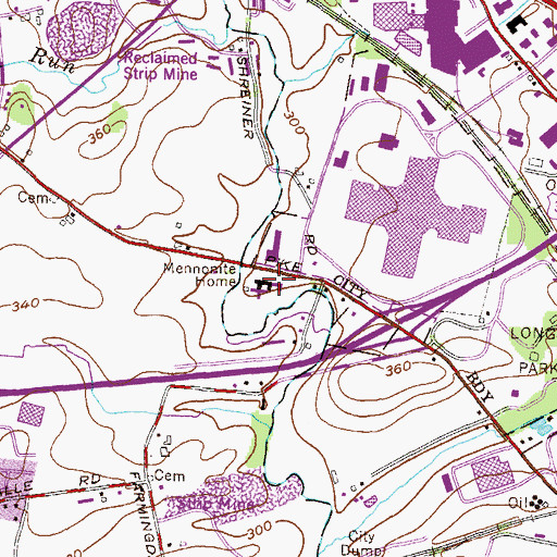 Topographic Map of Mennonite Home, PA