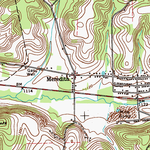 Topographic Map of Meredith, PA