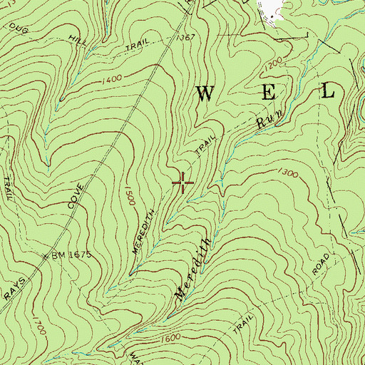Topographic Map of Meredith Trail, PA