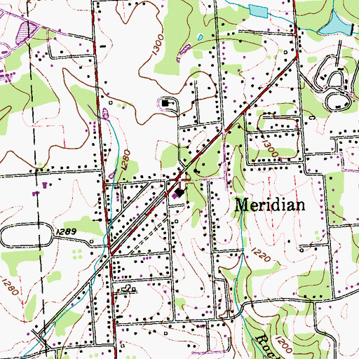 Topographic Map of Meridian, PA