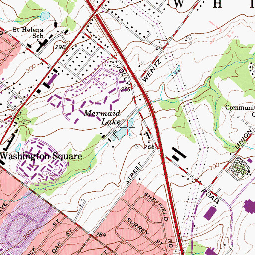 Topographic Map of Mermaid Lake, PA