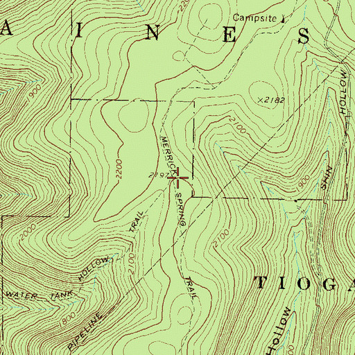 Topographic Map of Merrick Spring Trail, PA