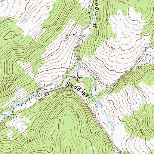 Topographic Map of Merrigan Creek, PA