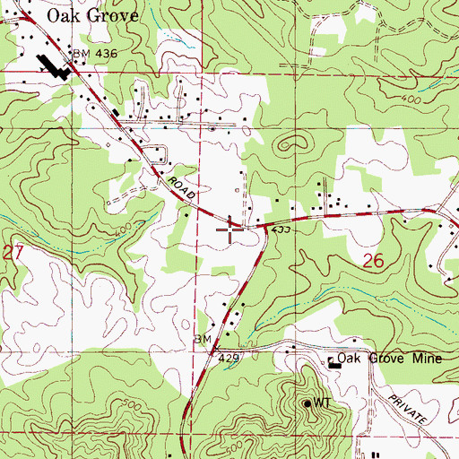 Topographic Map of Ezra, AL