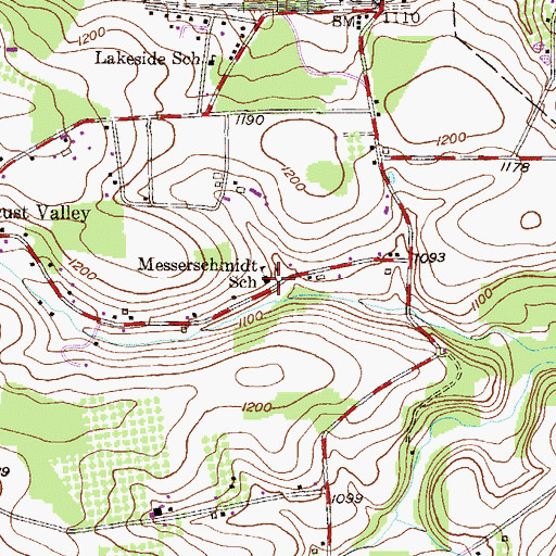 Topographic Map of Messerschmidt School, PA
