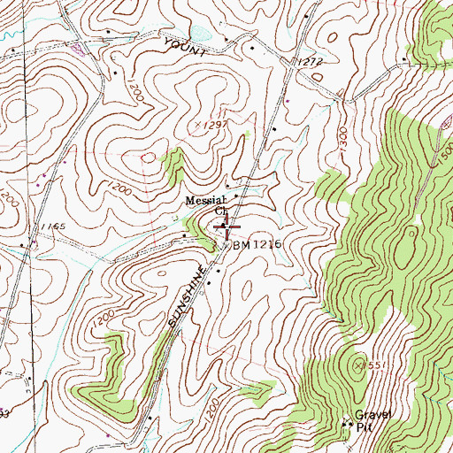 Topographic Map of Messiah Church, PA