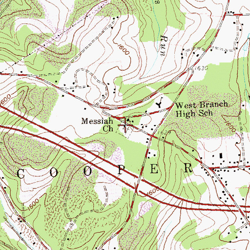 Topographic Map of Messiah Church, PA